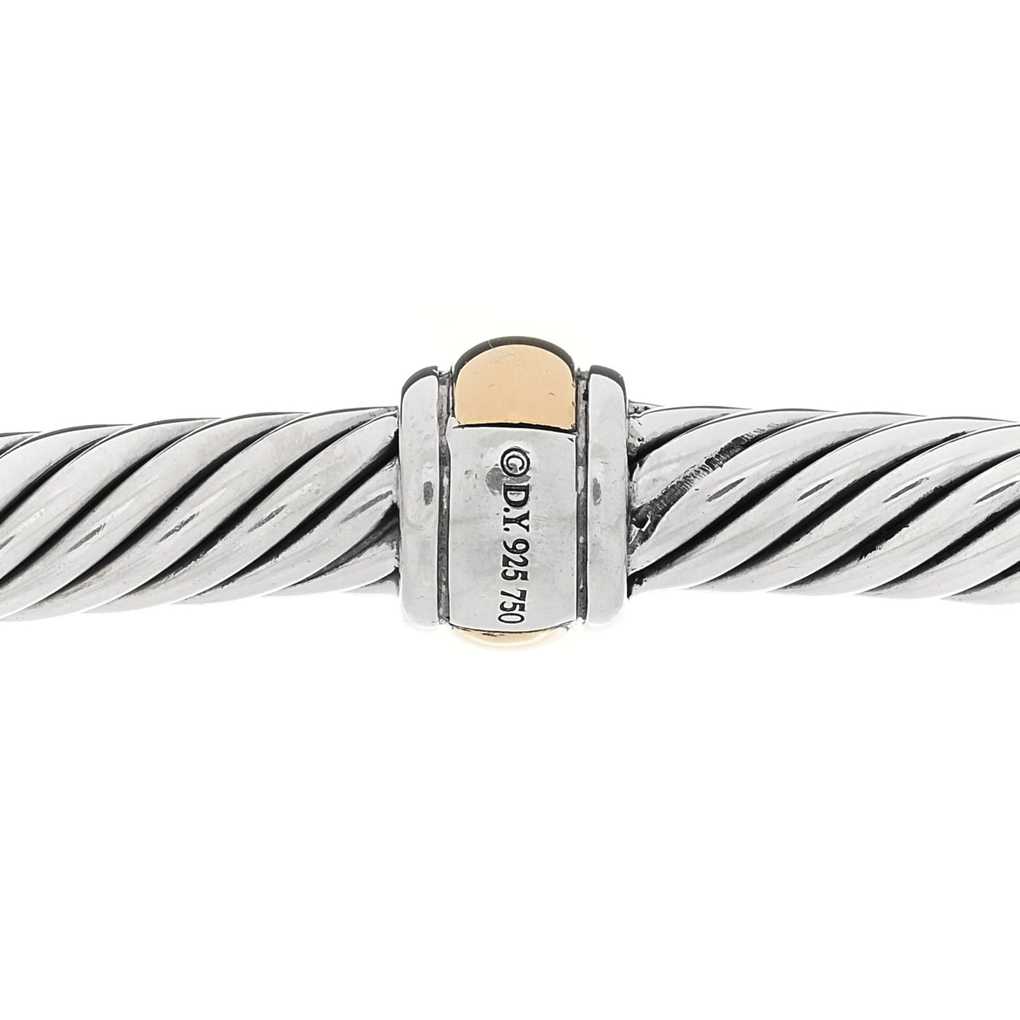 Sterling Silver 18K Yellow Gold 4mm Station Cable Bracelet