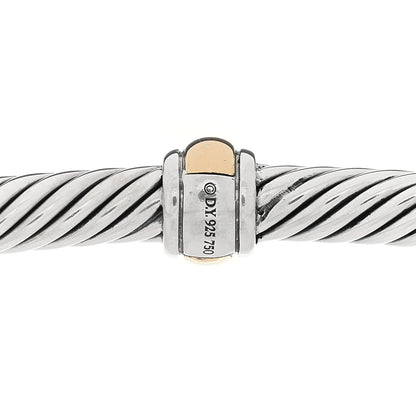 David Yurman Sterling Silver 18K Yellow Gold 4mm Station Cable Bracelet 3 of 3