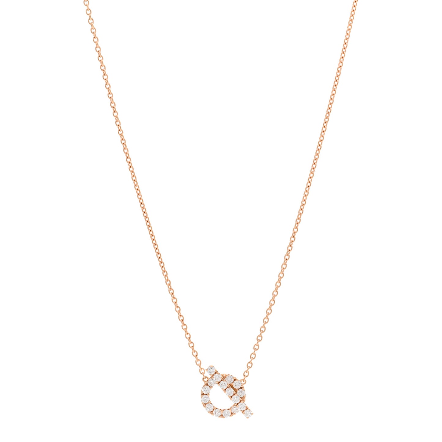 18K Rose Gold Diamond Finesse Pendant Necklace