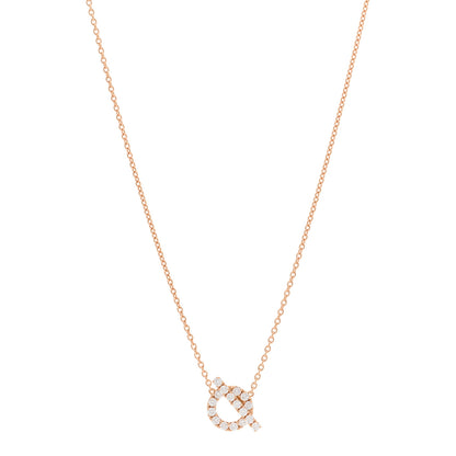 Hermes 18K Rose Gold Diamond Finesse Pendant Necklace 1 of 4