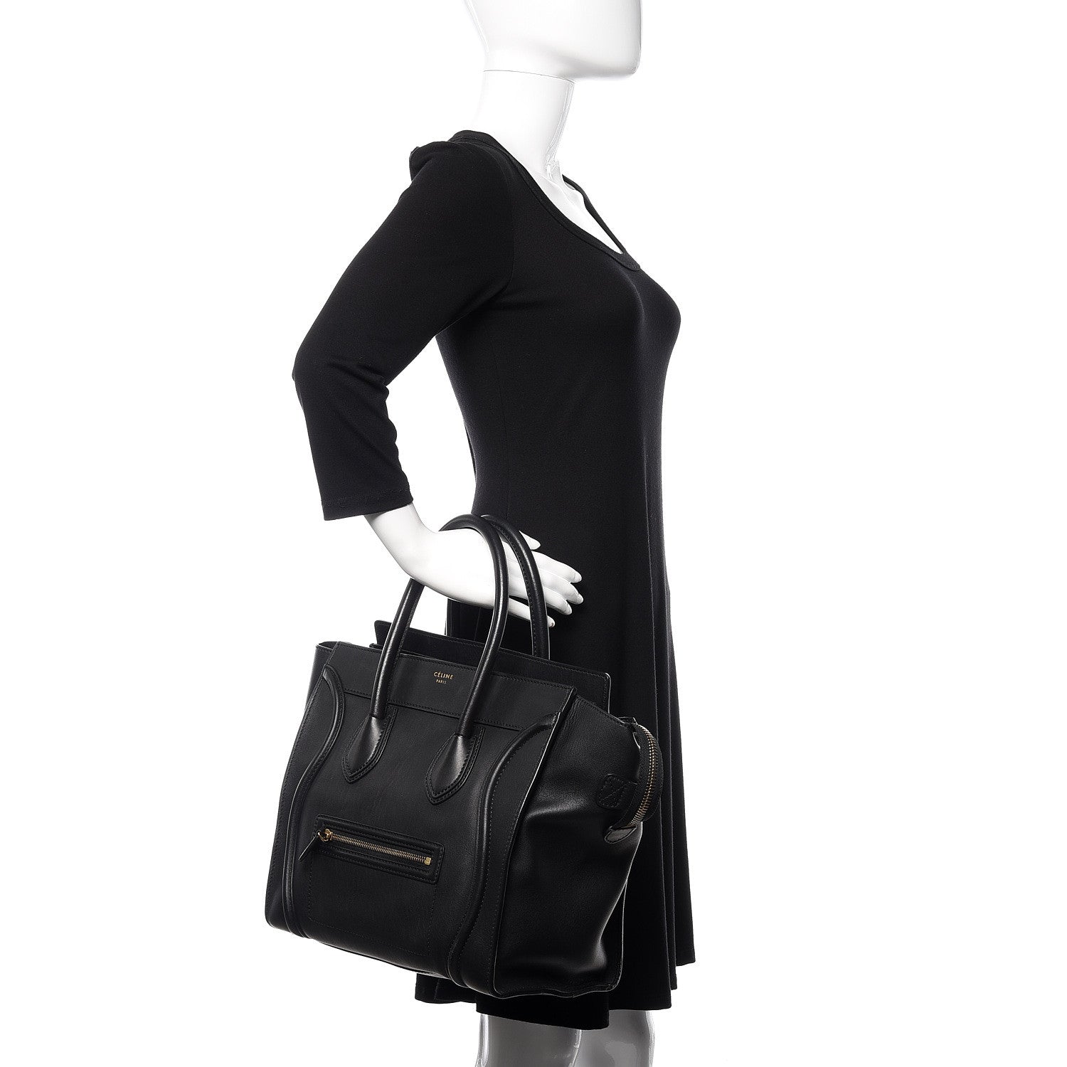 Celine Smooth Calfskin Mini Luggage Black 2 of 17