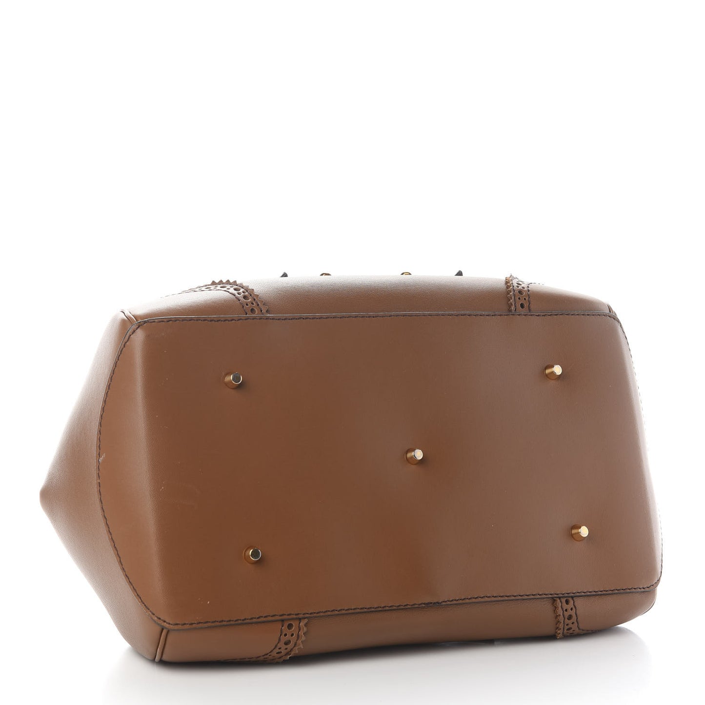 Bridle Calfskin Broguing Small Blaze Satchel Brown