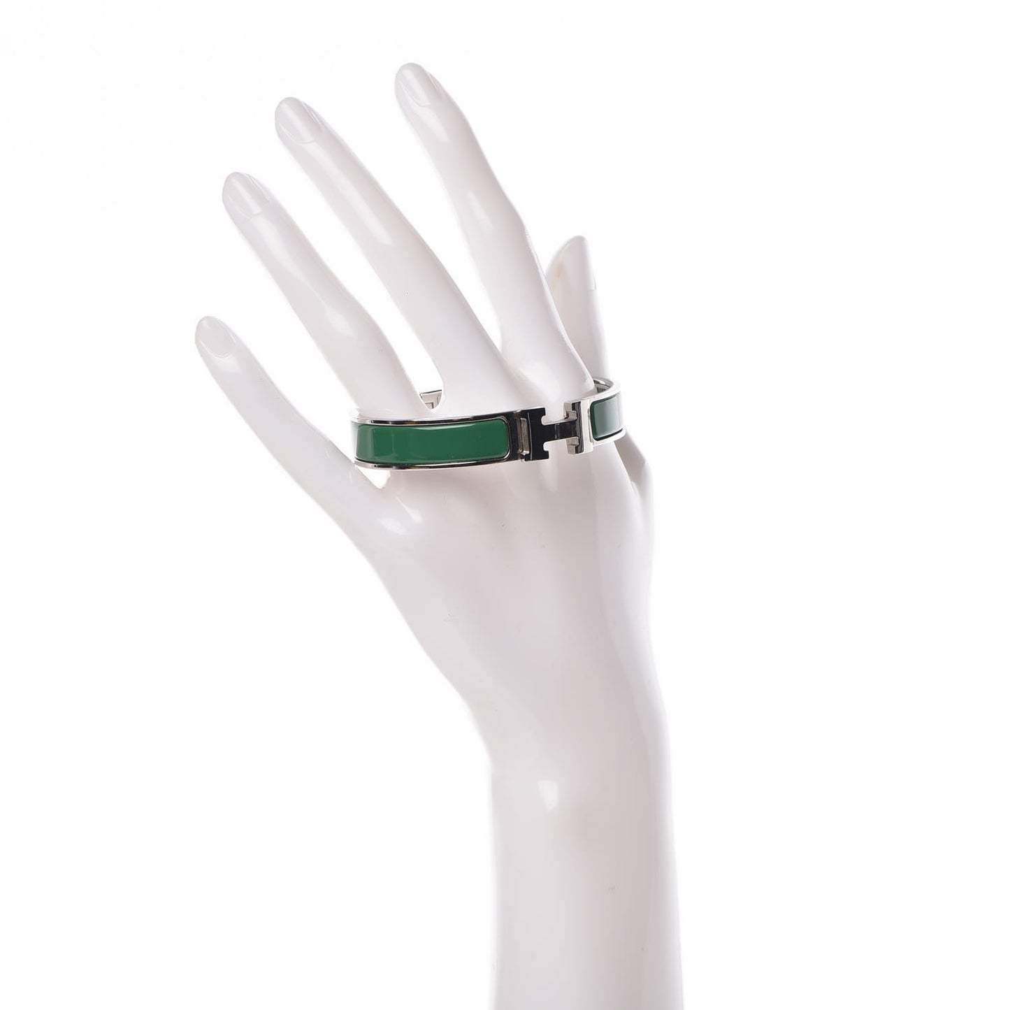 Enamel Narrow Clic Clac H Bracelet GM Vert Sapin