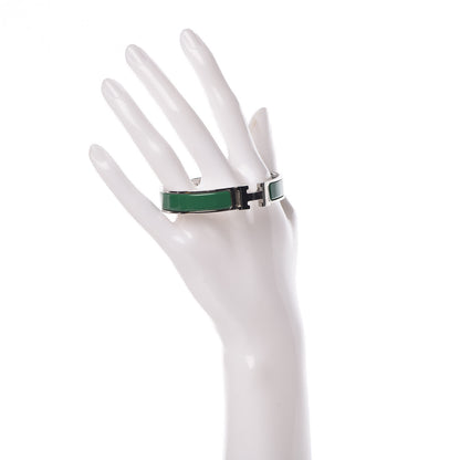 Hermes Enamel Narrow Clic Clac H Bracelet GM Vert Sapin 2 of 5