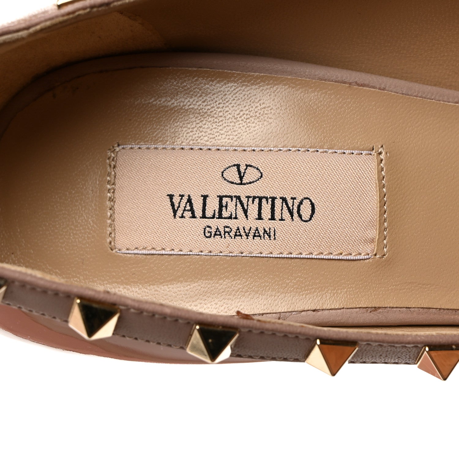 Valentino Garavani Patent Rockstud Peep Toe Platform Pumps 38.5 Pop Gardenia Poudre 6 of 8