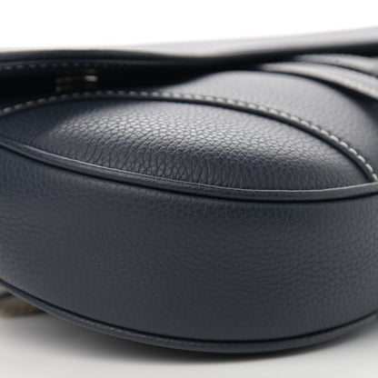 Christian Dior Grained Calfskin Kim Jones Saddle Bag Navy Blue 9 of 11