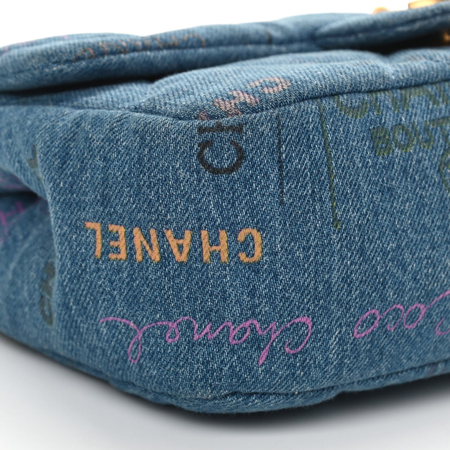 Denim Quilted Mini Denim Mood Rectangular Flap Blue Multicolor