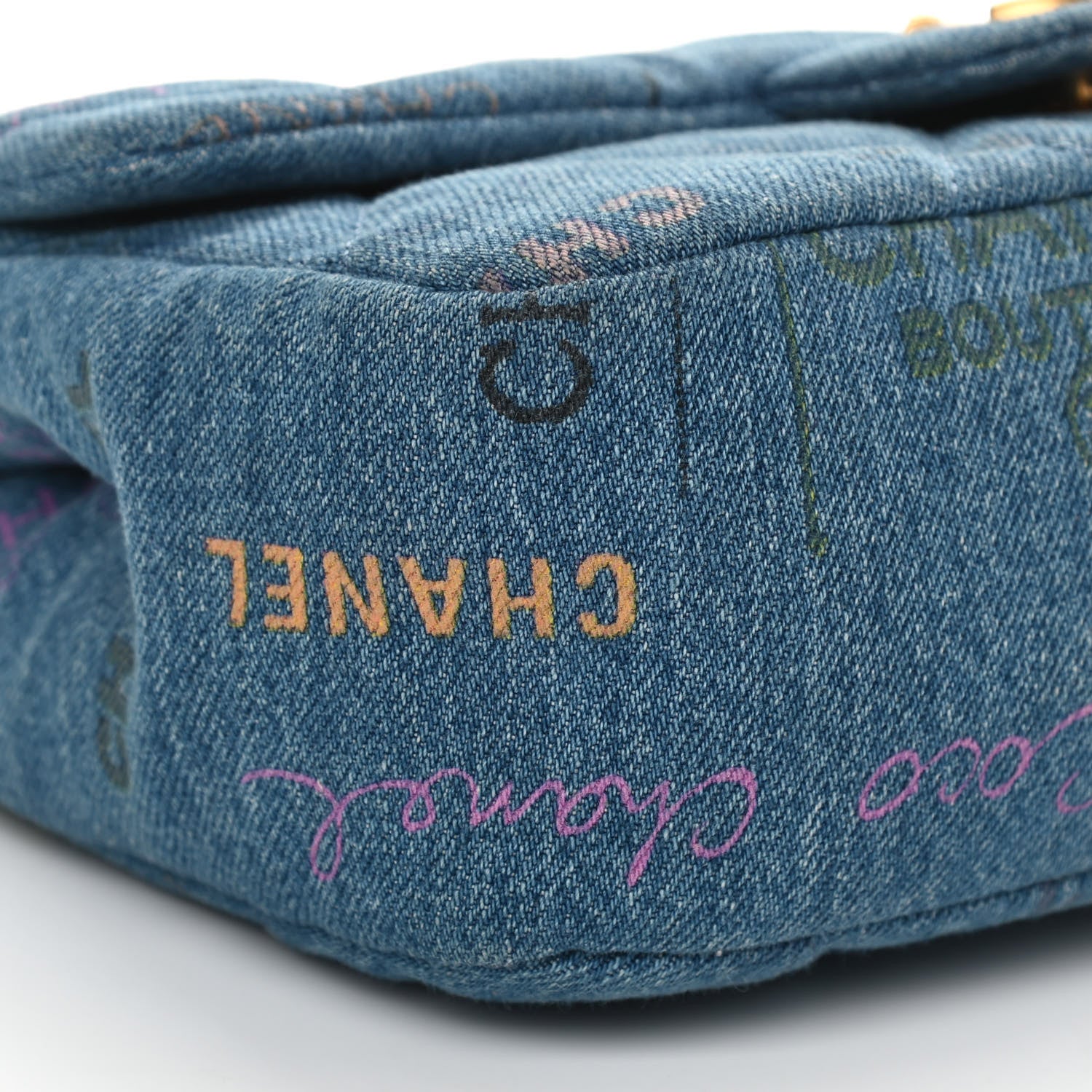Chanel Denim Quilted Mini Denim Mood Rectangular Flap Blue Multicolor 6 of 10