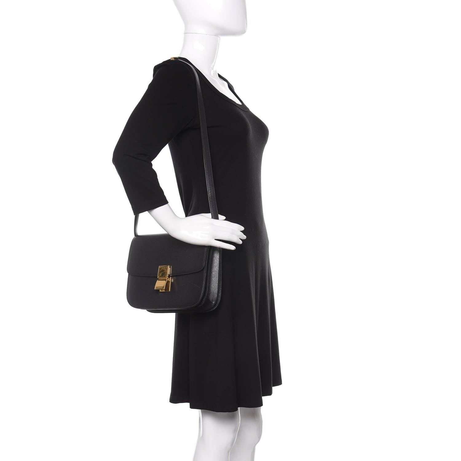 Celine Liege Calfskin Medium Classic Box Bag Black 2 of 12