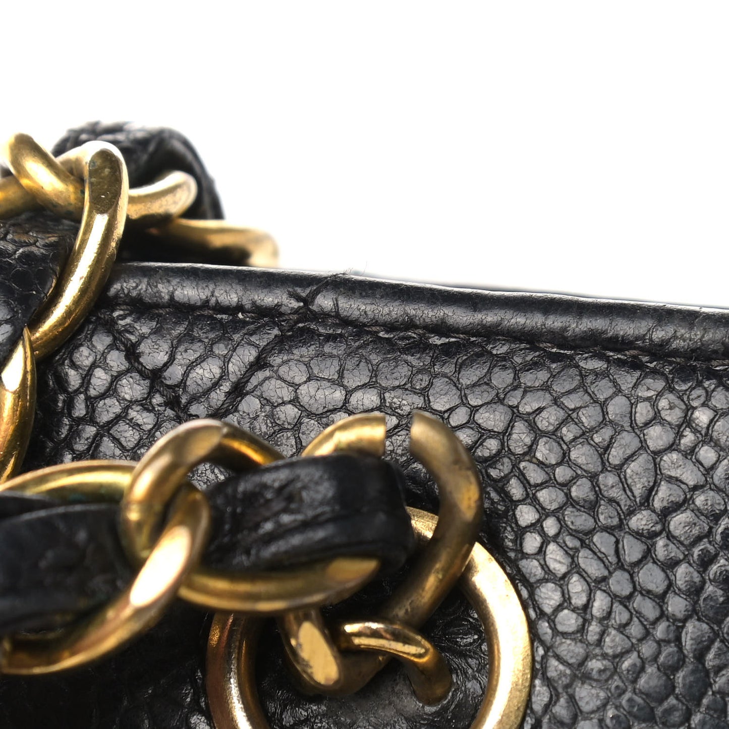 Caviar Quilted Flap Shoulder Bag Black