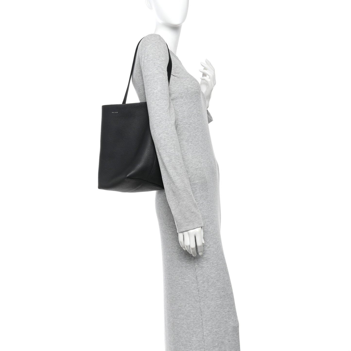 Grained Calfskin Medium N/S Park Tote Black