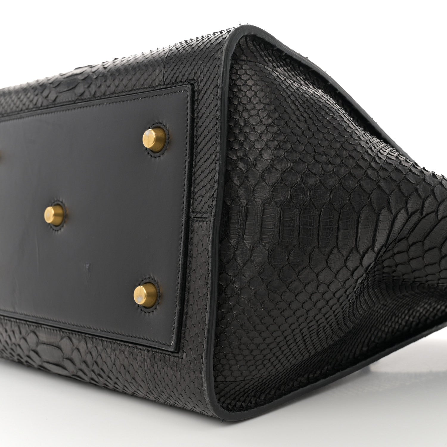 Celine Snakeskin Small Tie Knot Tote Black 9 of 13