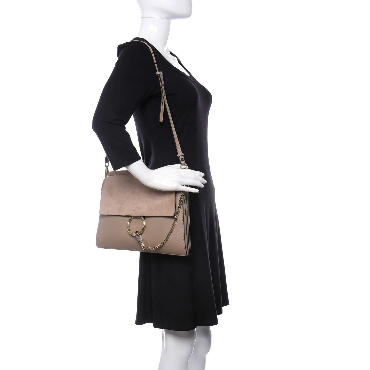 Chloe Calfskin Suede Medium Faye Shoulder Bag Blushy Pink 2 of 9