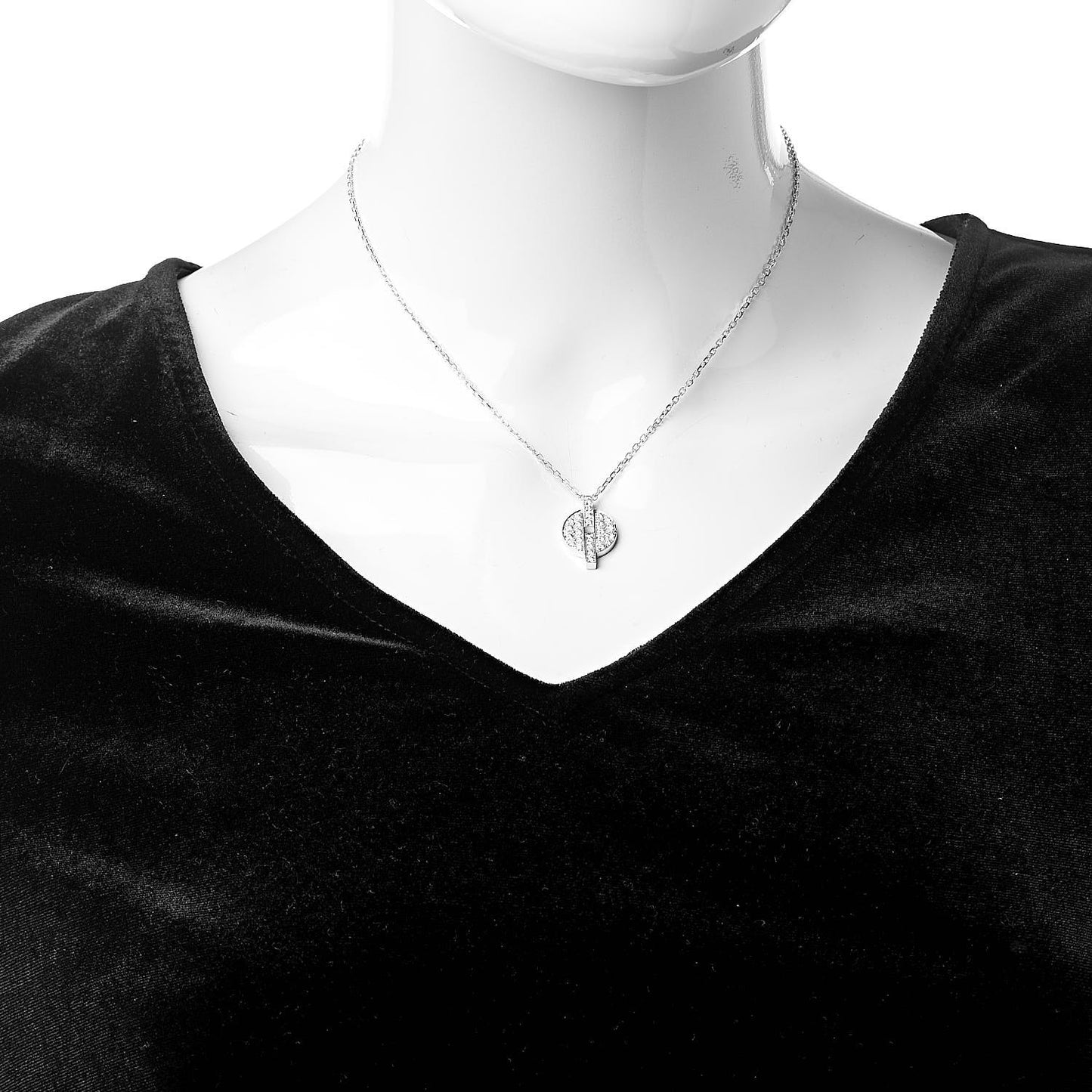 18K White Gold Diamond Himalia Pendant Necklace