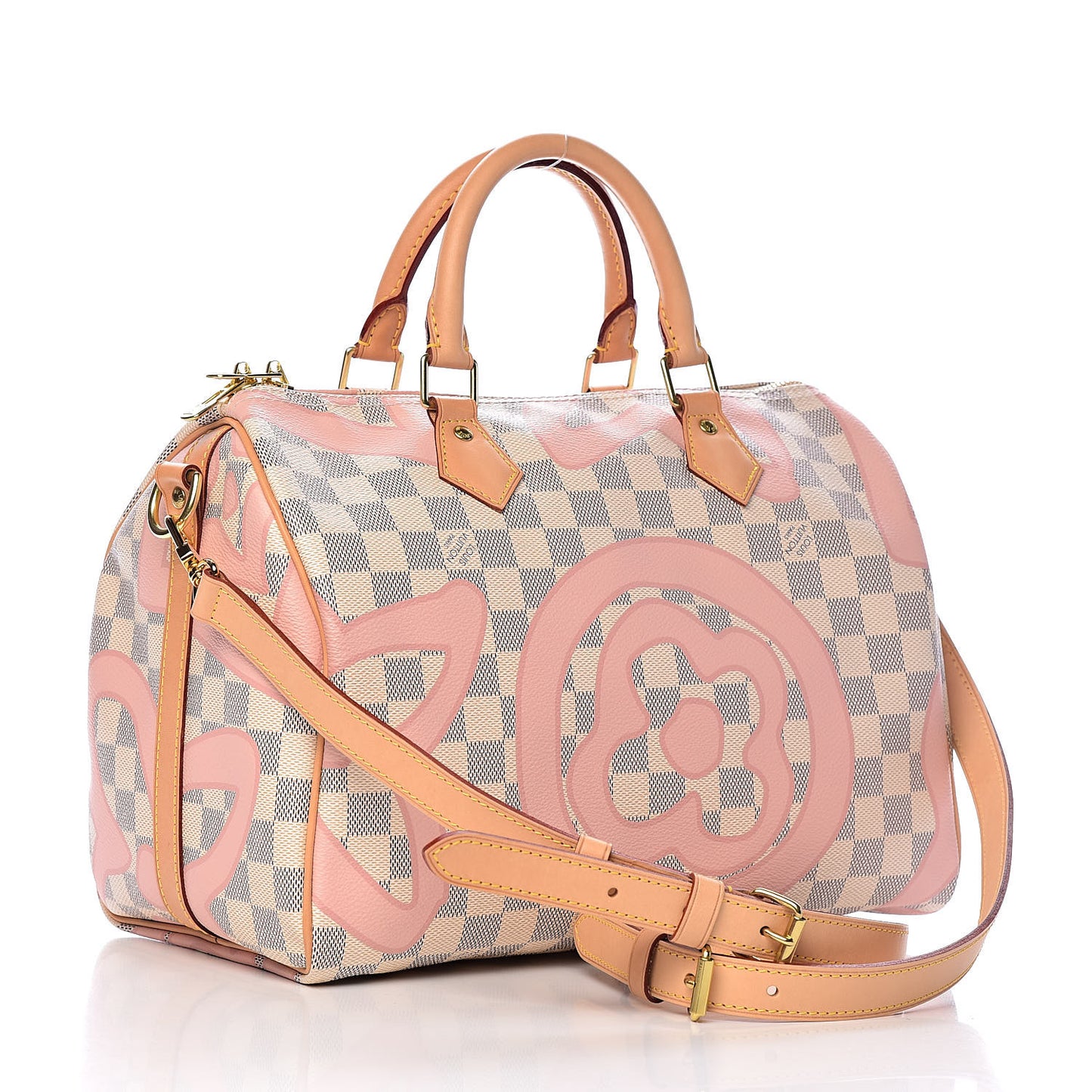 Damier Azur Tahitienne Speedy Bandouliere 30 Rose Ballerine