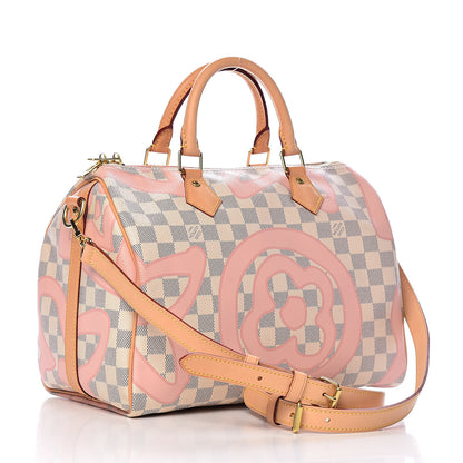 Louis Vuitton Damier Azur Tahitienne Speedy Bandouliere 30 Rose Ballerine 3 of 10