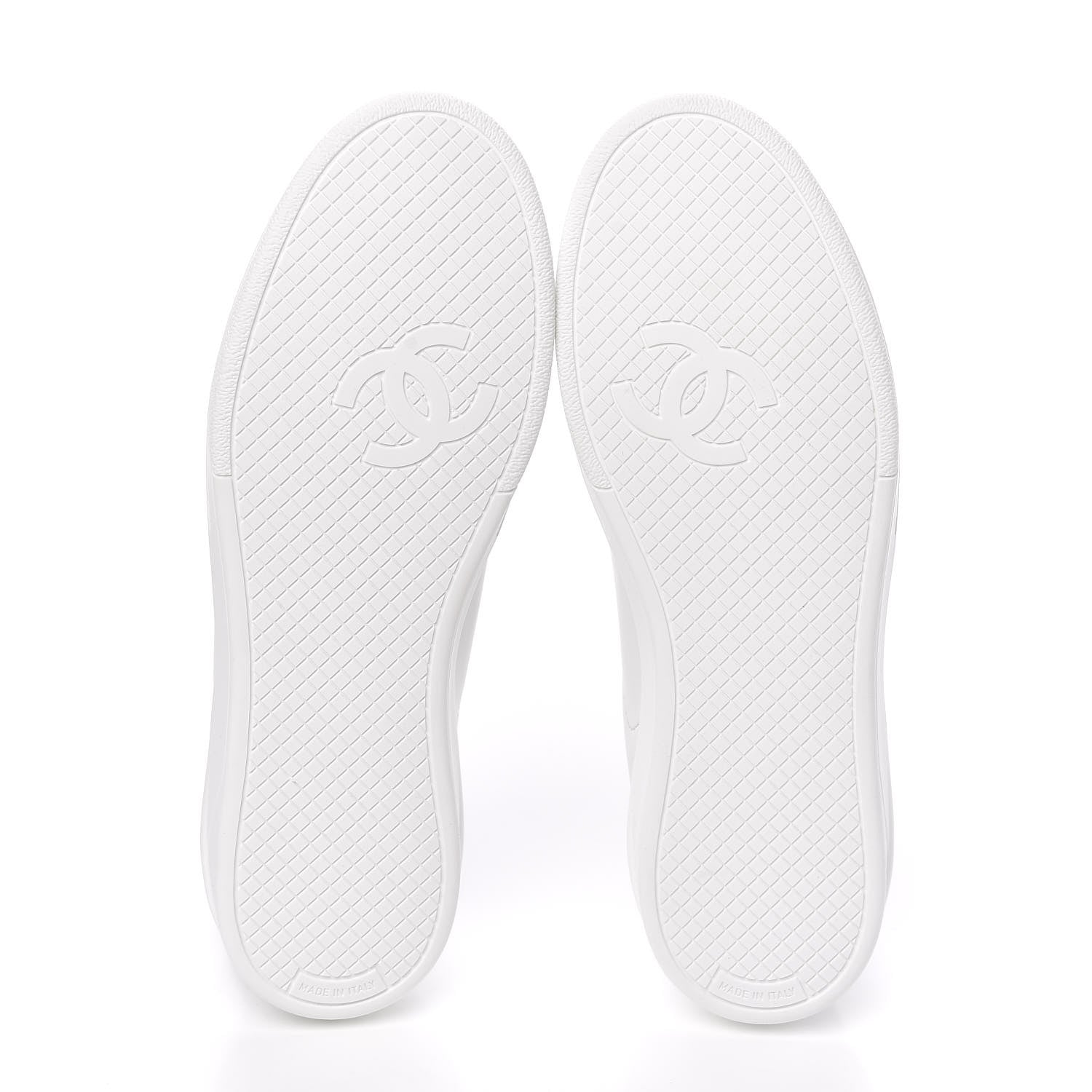 Chanel Calfskin CC Womens Sneakers 37 White 5 of 9