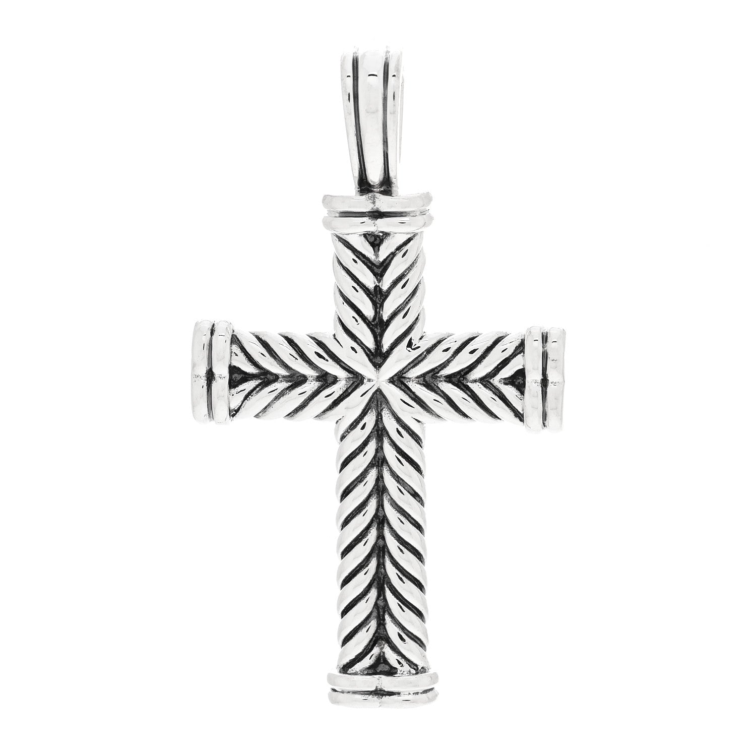 David Yurman Sterling Silver Chevron Cross Pendant 1 of 4