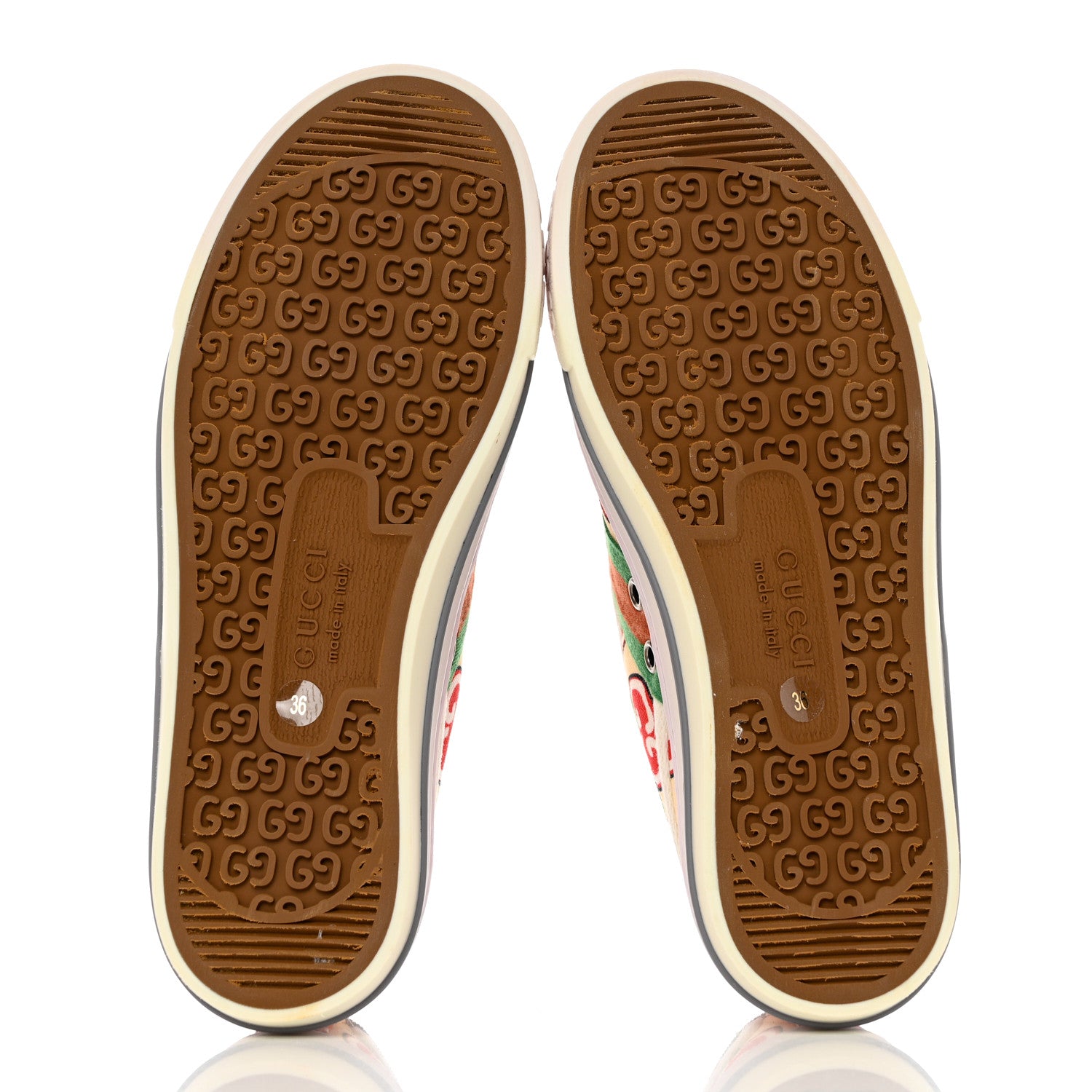 Gucci Canvas Web GG Apple Womens 1977 Tennis Sneakers 36 Ivory Red Mystic White New Shamarock 5 of 9