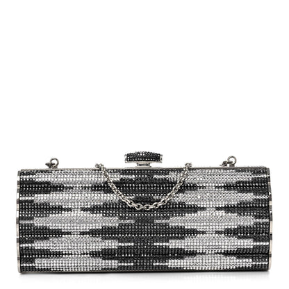 Judith Leiber Swarovski Crystal Cosmojet Minaudiere Clutch Black Silver 1 of 10