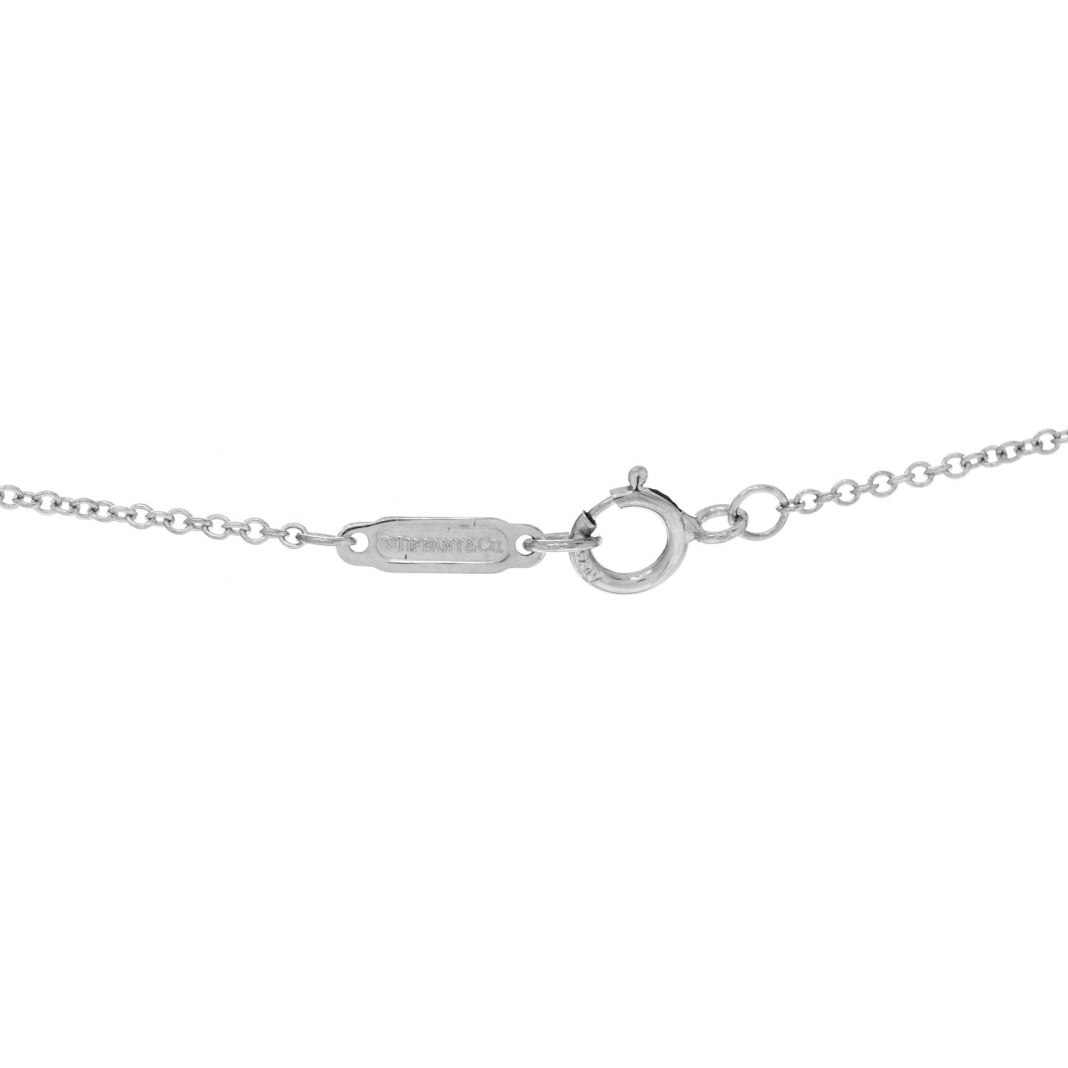 Tiffany 18K White Gold Platinum Diamond .25ct Solitaire Pendant Necklace 4 of 5