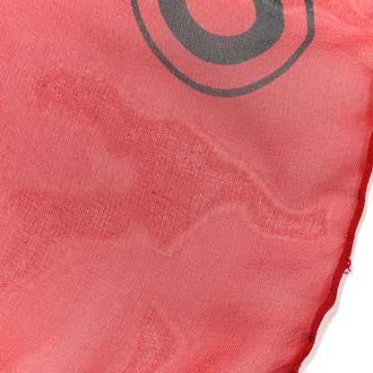Chanel Silk Chiffon CC Scarf Red Black 4 of 7