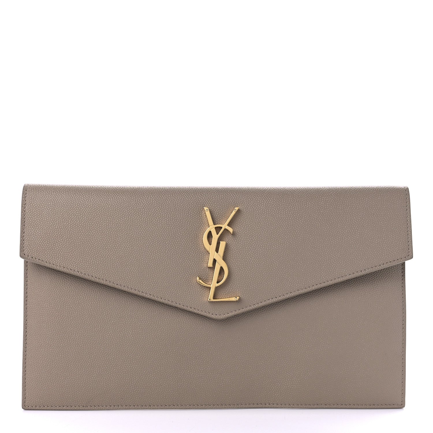 Saint Laurent Grain De Poudre Uptown Pouch Dark Beige 1 of 8
