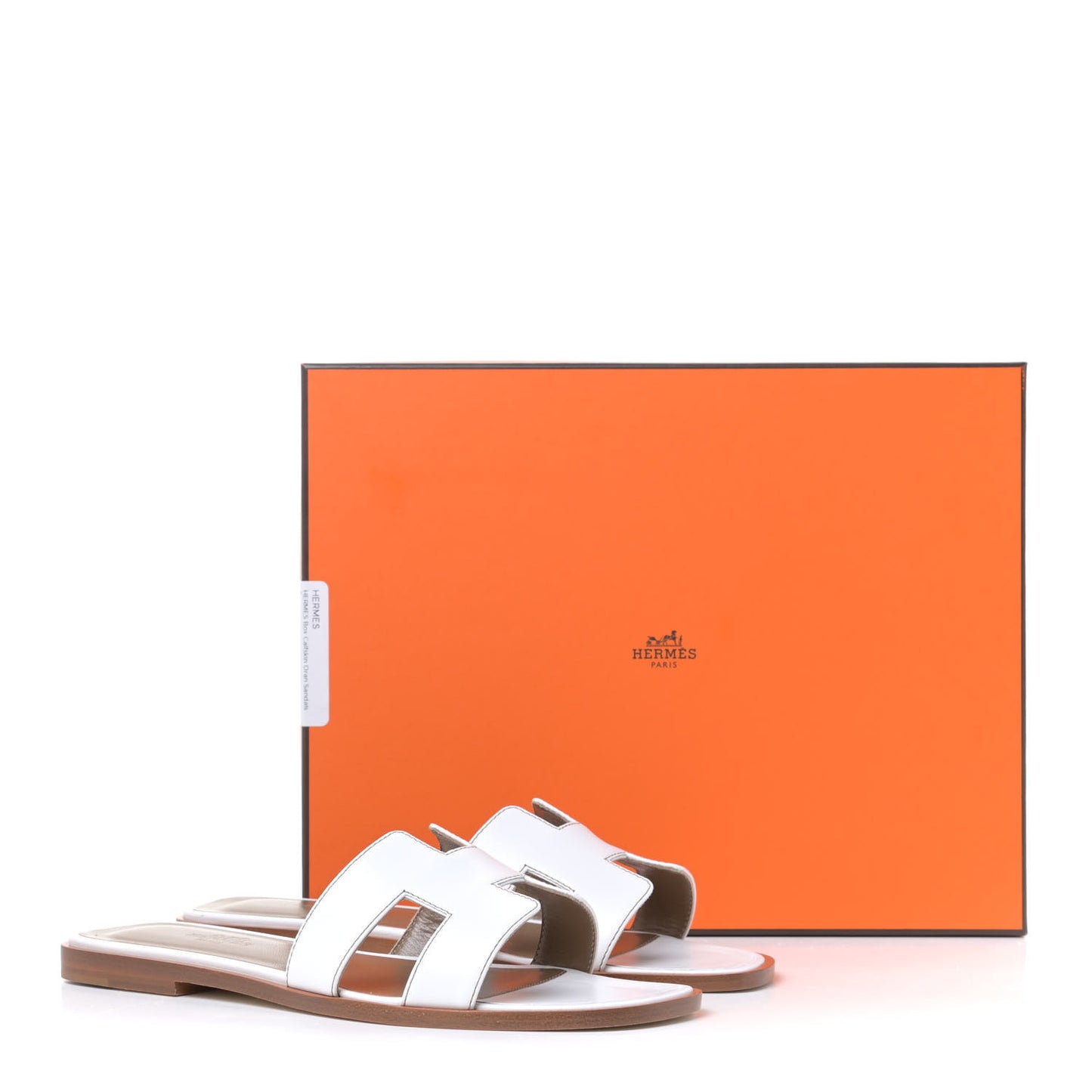 Box Calfskin Oran Sandals 37 White