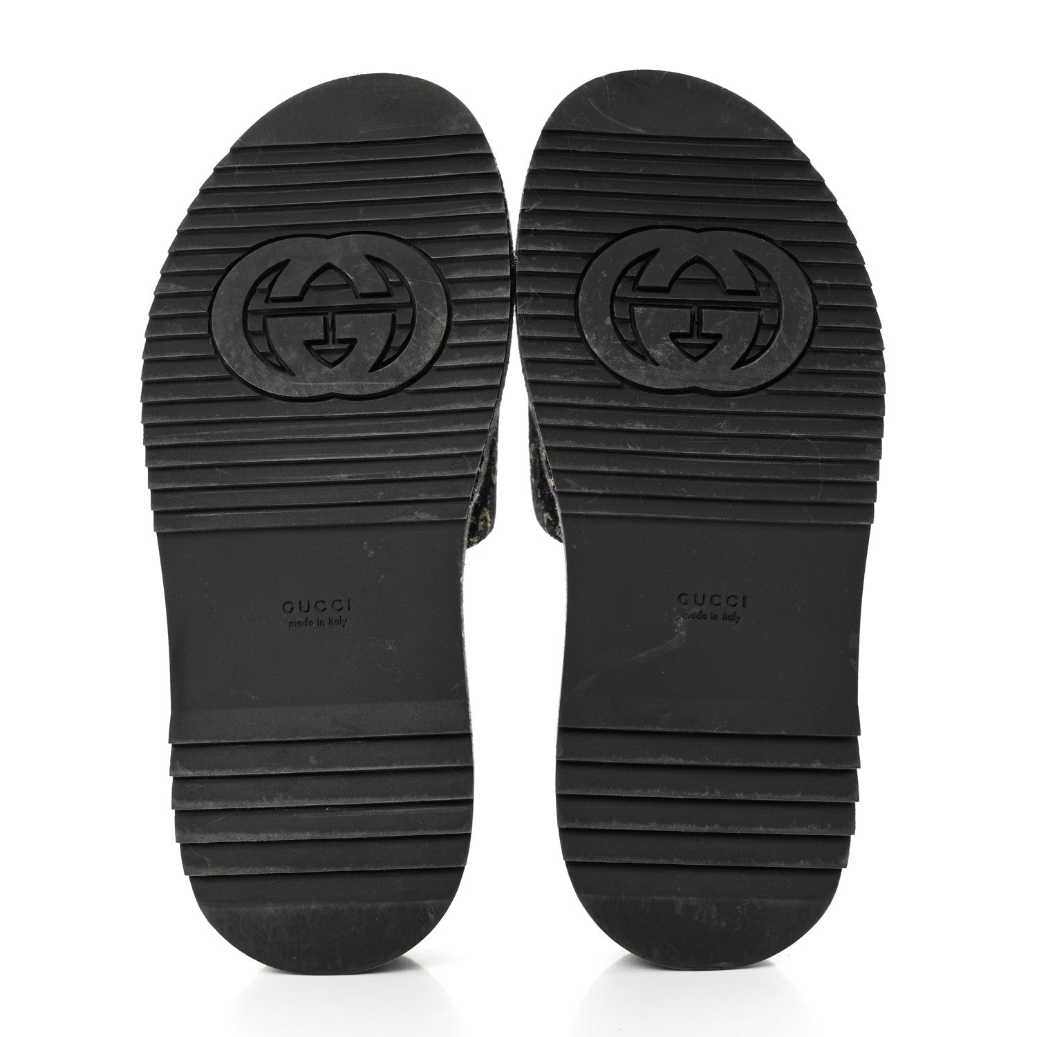 Gucci Jacquard Black Denim GG Monogram Angelina Platform 55mm Slide Sandals 37 Black Ivory 5 of 8