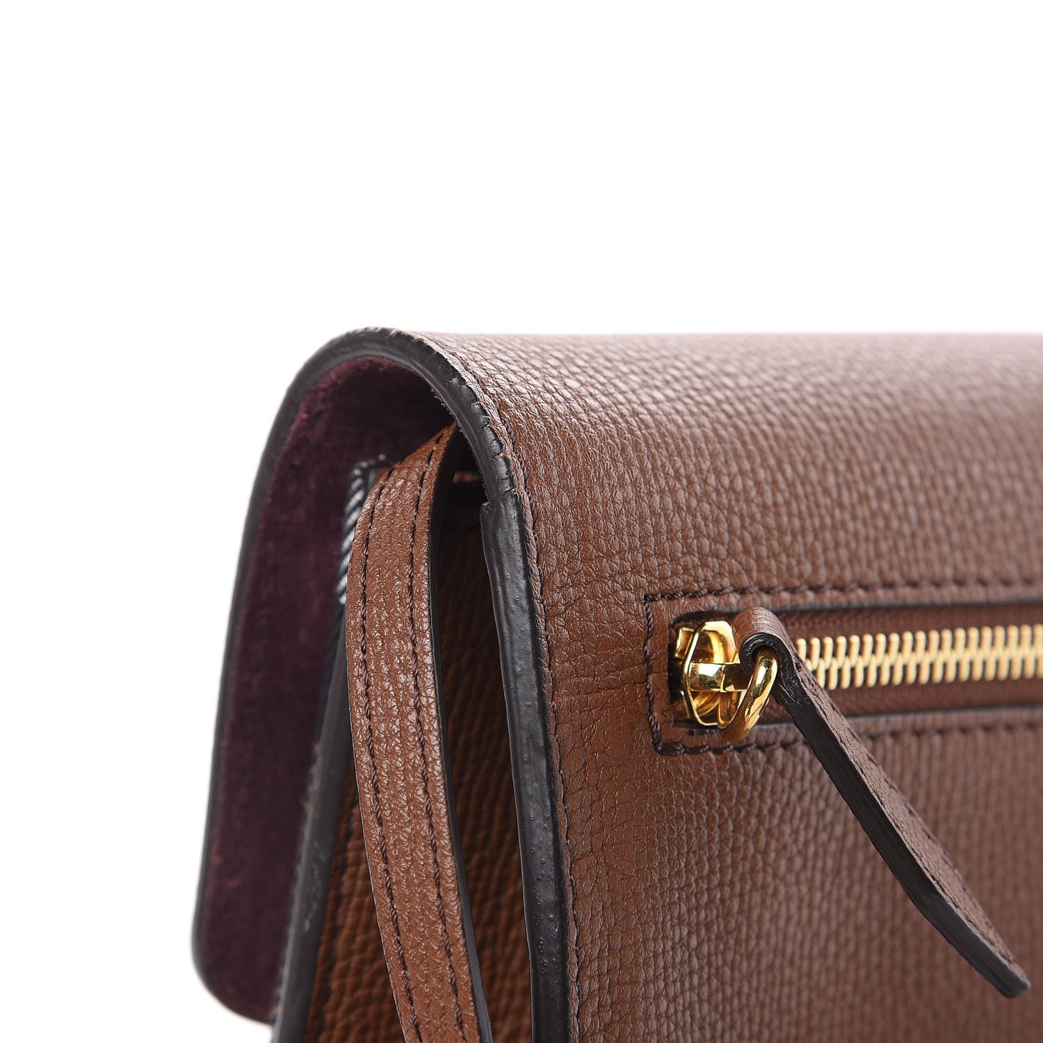 Burberry Derby Calfskin House Check Small Macken Crossbody Bag Tan 10 of 16