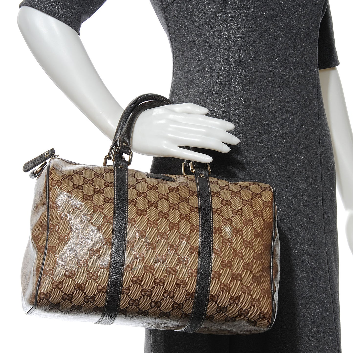 Crystal Monogram Dollar Calfskin Medium Joy Boston Beige Ebony Testa di Moro