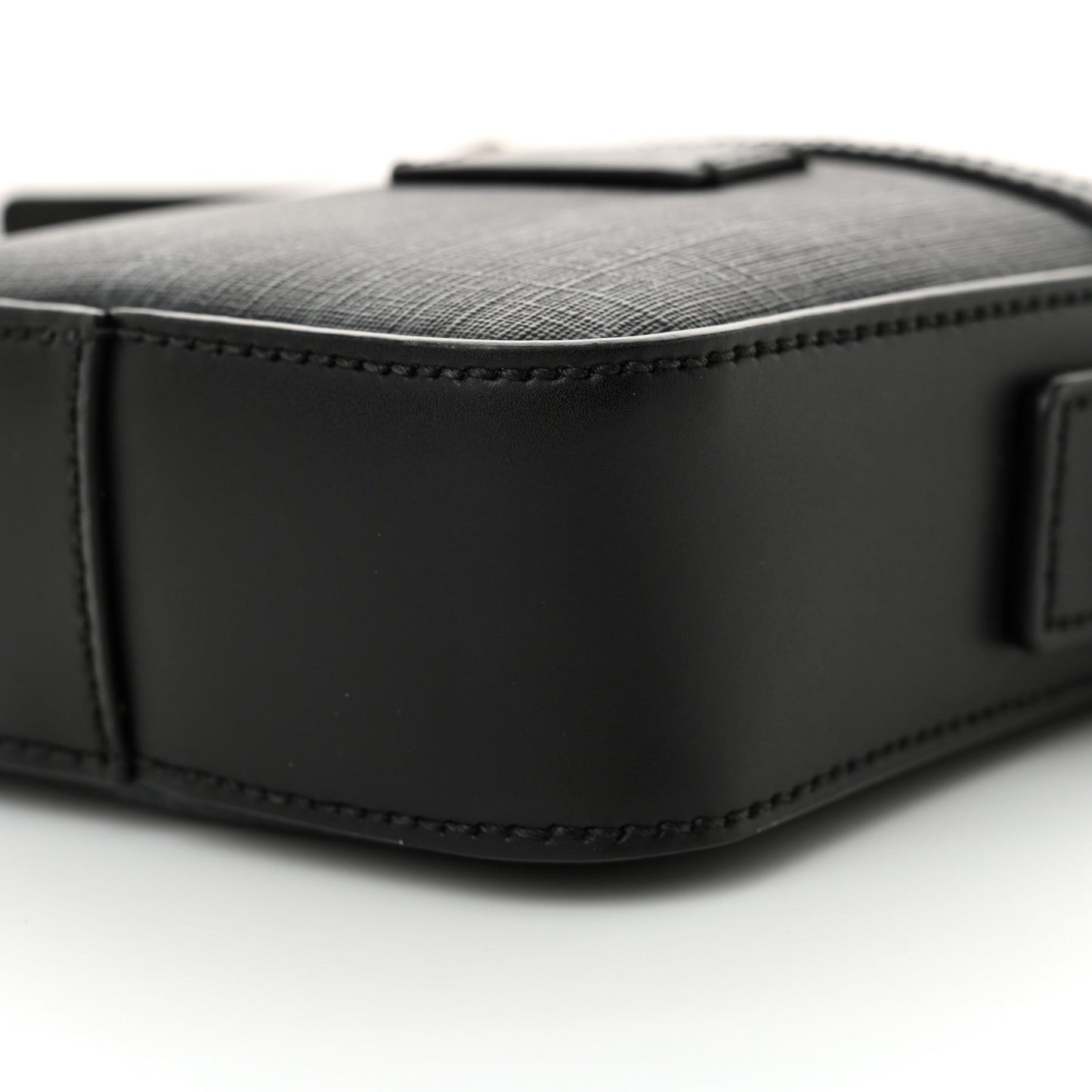 GG Supreme Monogram Appia Calfskin Web Small Camera Messenger Bag Black Grey