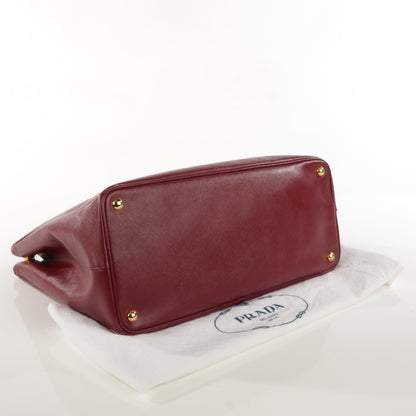 Prada Saffiano Lux Extra Large Galleria Double Zip Tote Cherry 4 of 8