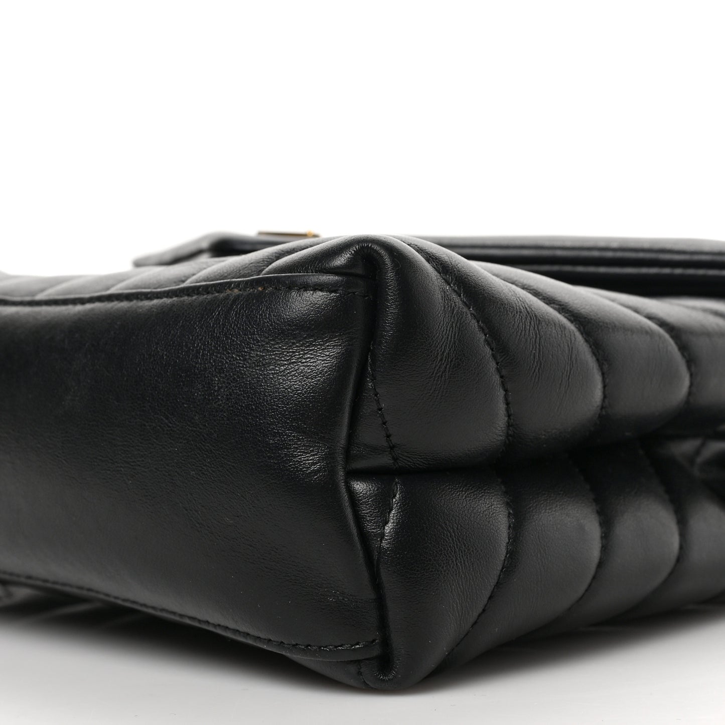 Calfskin Y Quilted Monogram Small Loulou Chain Satchel Black