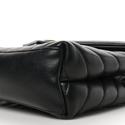 Saint Laurent Calfskin Y Quilted Monogram Small Loulou Chain Satchel Black 8 of 8