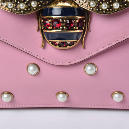 Gucci Nappa Pearl Studded Mini Queen Margaret Broadway Shoulder Bag Sugar Pink 17 of 28