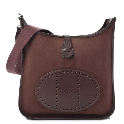 Hermes Toile Chevron Evergrain Evelyne PM Havane 1 of 12