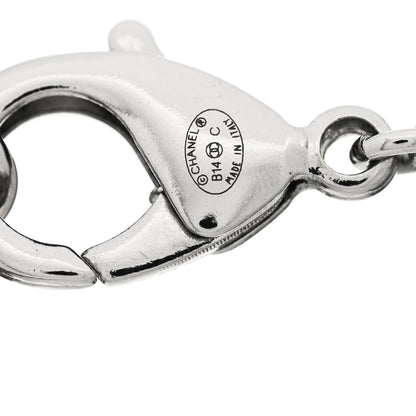 Chanel Pearl Baguette Crystal CC Long Necklace Silver 5 of 6