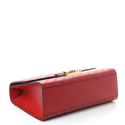 Gucci Guccissima Medium Padlock Shoulder Bag Hibiscus Red 4 of 10