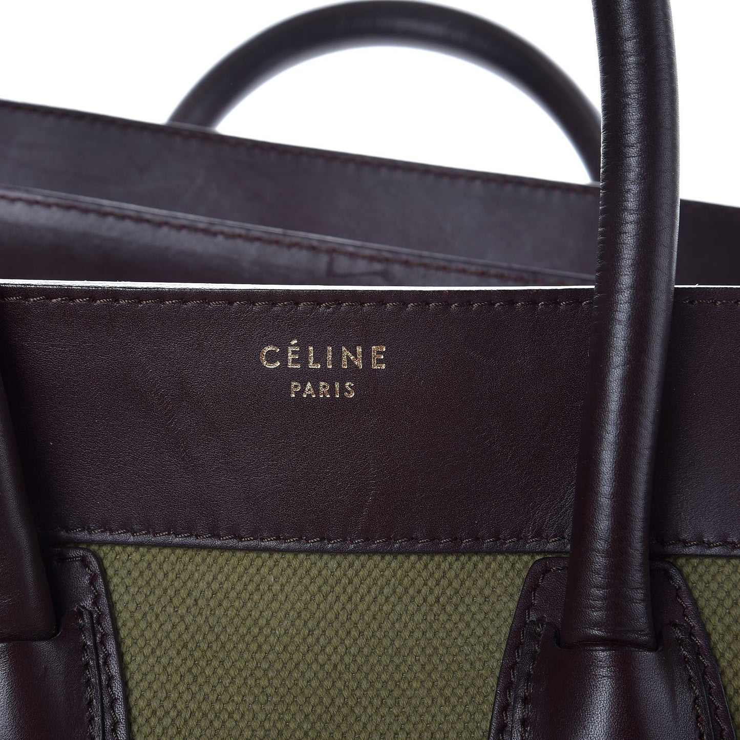Canvas Smooth Calfskin Mini Luggage Olive