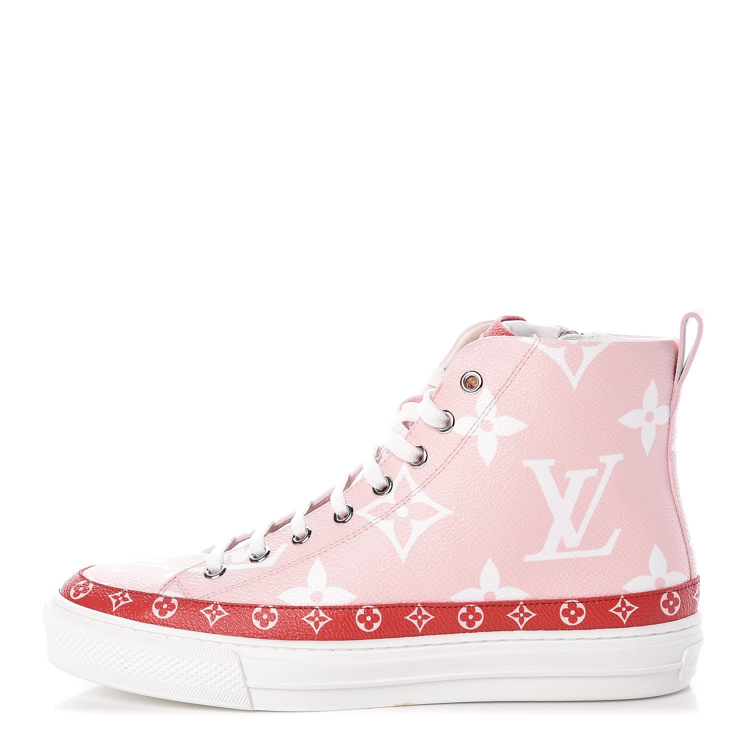Louis Vuitton Monogram Giant Stellar Sneaker Boots 37.5 Rose Rouge 1 of 11