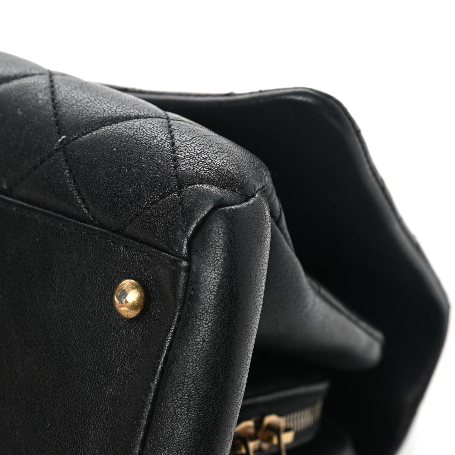 Chanel Shiny Sheepskin Quilted Large Trapezio Flap Black 9 of 12