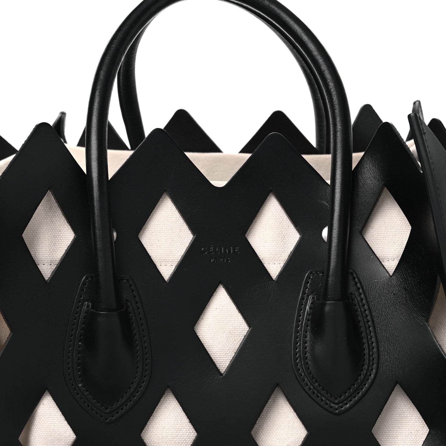 Celine Calfskin Medium Cutout Phantom Luggage Black 8 of 11