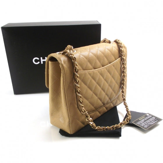 Chanel Caviar Jumbo Classic Flap Beige 3 of 10