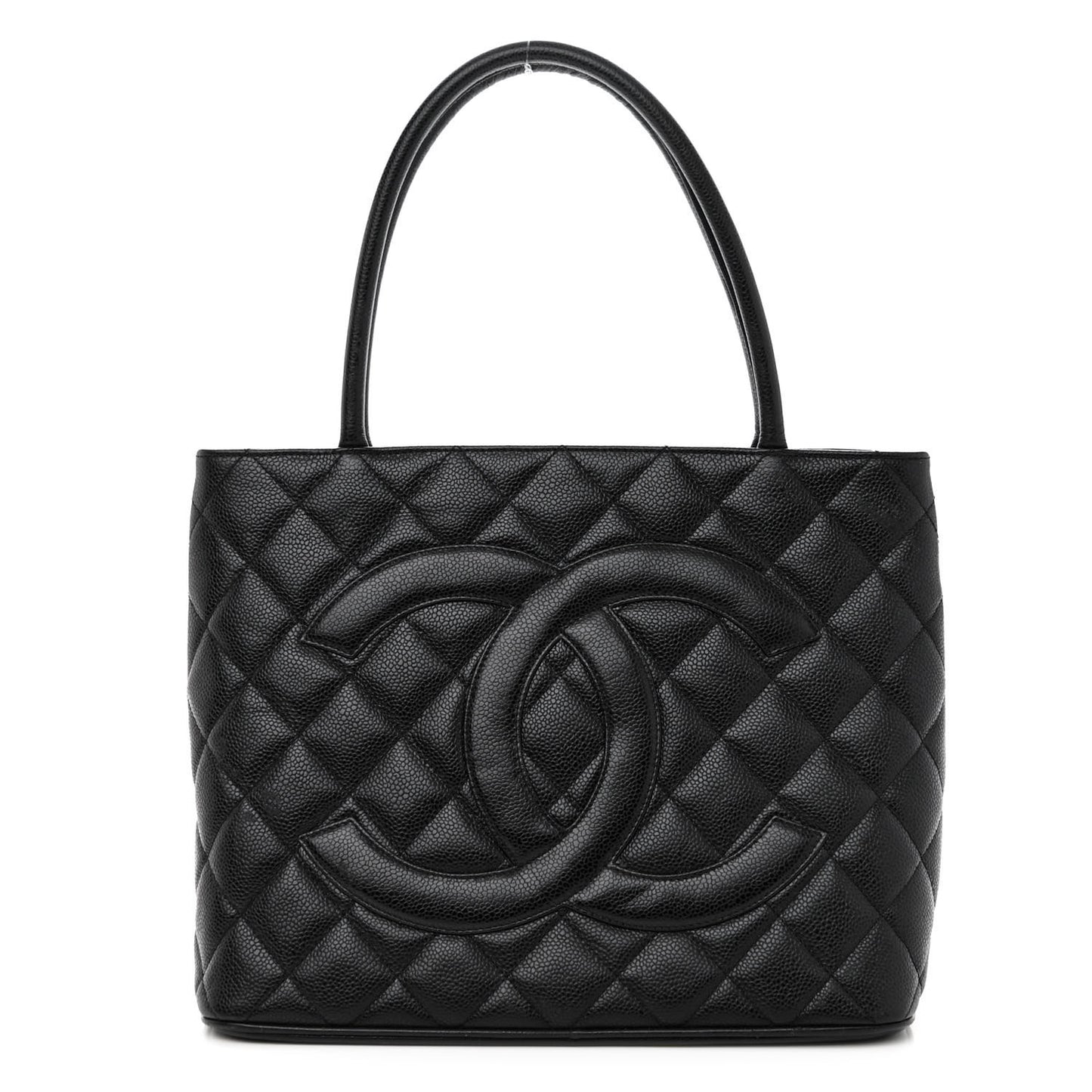 Caviar Quilted Medallion Tote Black