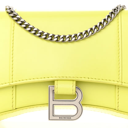 Balenciaga Shiny Box Calfskin XS Hourglass Wallet On Chain Lime 8 of 12