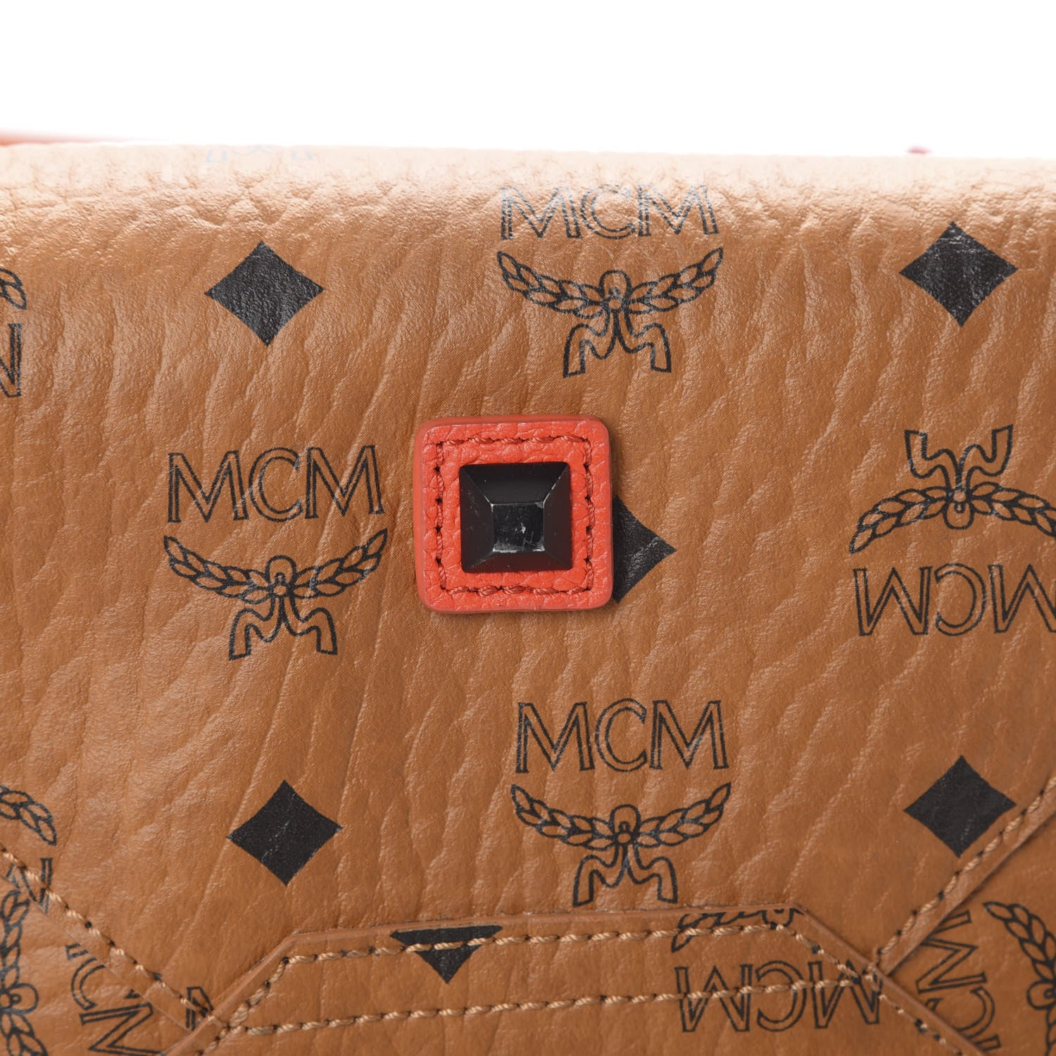 MCM Visetos Kira Drawstring Bag Cognac Orange 16 of 16