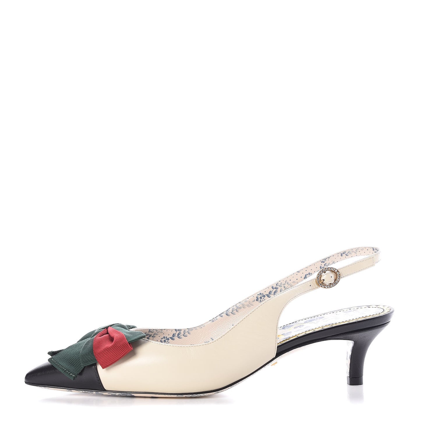 Malaga Kid Web Bow Jane Low Heel Slingback Pumps 37.5 Off White
