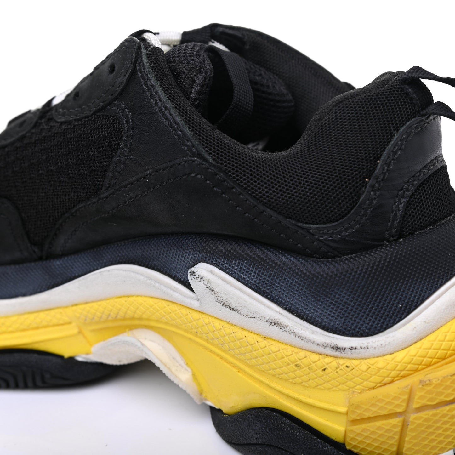 Fabric Mesh Womens Triple S Sneakers 37 Black Yellow