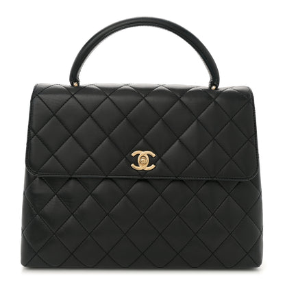 Chanel Lambskin Quilted Jumbo Kelly Flap Bag Black 1 of 11
